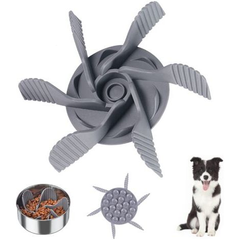 Gamelle d'alimentation Lente,Anti Glouton Insérer Chien Gamelles Slow Food Inserter pour Chiens Favorise Alimentation Saine et Digestion Lente Fixée par 19 Petites Ventouses (1/5)