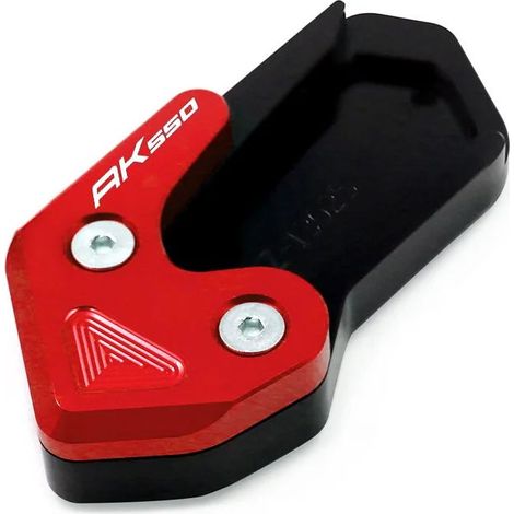 (Rouge) Compatible avec KYMCO AK550 AK 550 2017-2023 Accessoires moto : béquille latérale élargie, plaque de support supplémentaire, coussinet de support maxpower (1/4)