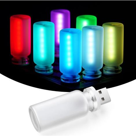 USB-Auto-Ambientebeleuchtung – Intensität per Knopfdruck einstellbar, 13 Farbmodi – Glasflaschenlampe für die Innenraumbeleuchtung (1 Stück) (1/5)