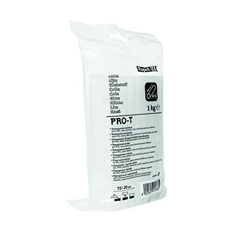 Rapid 40302768 12 mm Colla Professionale 12mm Speciale PVC e Cavi PRO-T, Trasparente, 1 kg (1/4)