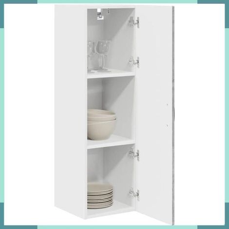 885458 Armoire de cuisine avec étagère Gris béton 30 x 31 x 100 cm (1/5)