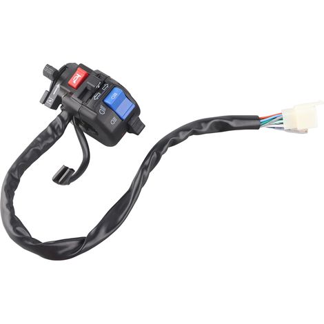 Interruptor de control para manillar de motocicleta, universal, par de luces de señalización de largo alcance, negro (1/5)