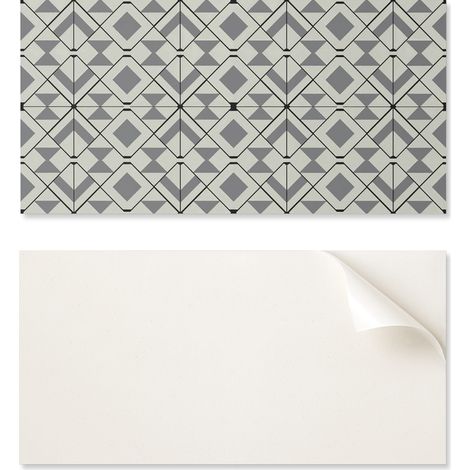 Azulejos autoadhesivos con gr谩ficos para comedor, PVC, dise帽o geom茅trico de rombos, 10x40x20 cm
