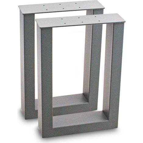 Tischbeine Tischkufen Tischgestell Tischuntergestell Stahl Metall Eckig (30x43, Grau)