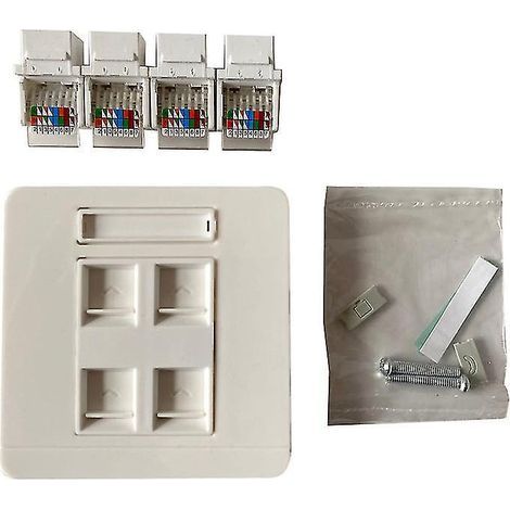 Panneau de prises informatiques de type 86, module réseau Cat5e, interface de câble RJ45 (1/4)