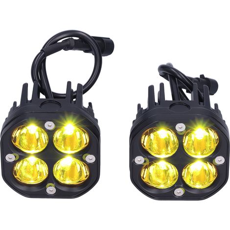 3-in-1 Nebelscheinwerfer-Set, 40 W, 6000 K, gelber LED-Projektor, 10 V/30 V, universell für 4x4 UTV-Motorräder (1/5)