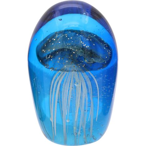 Fermacarte decorativo Medusa in vetro blu - Accessorio da ufficio elegante e moderno per scrivania e studio