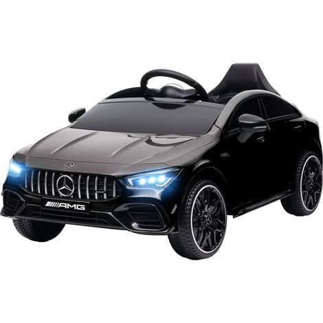 Kinder Elektroauto 12V Kinderauto mit Fernbedienung, Musik, Elektrofahrzeug mit Leuchte, USB/MP3-Anschluss, Rückwärtsfunktion, bis 5 km/h, für Kinder 3-6 Jahre, Schwarz