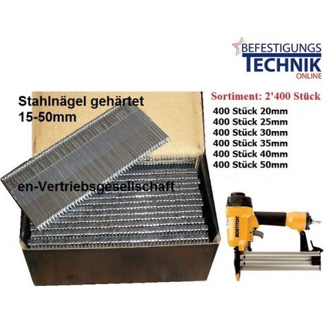 Stahlbrads Sortiment Nägel Fußleistennagler Freeman LDFST50 Tjep ST-15/50 Bostitch SB HC50 FN BR-0-EN10760