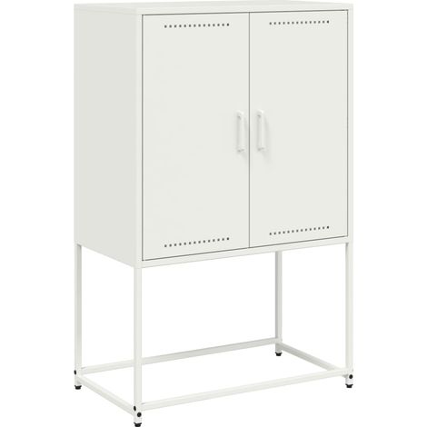 Aparador cómoda cómoda armario mueble organizador cocina salón salón alto 68,5 x 38,5 x 107 cm acero blanco 020032481