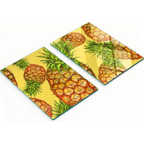 Pannelli decorativi multifunzionali in vetro con stampa ananas, 2x40x52 cm (1/5)