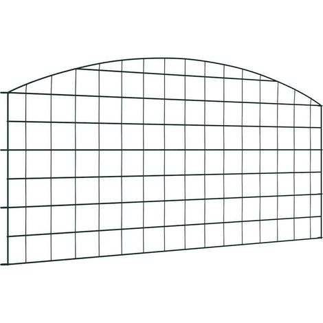 Teichzaun Set 5 pcs Grün 100 x 50 cm Stahl