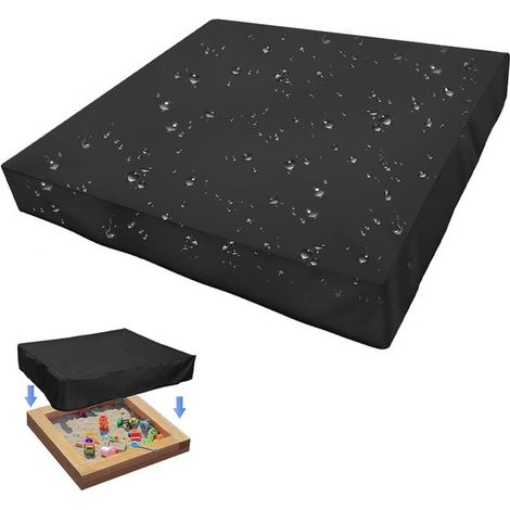 Telo di copertura per sabbiera/piscina - 125x125x20 cm - Impermeabile/protezione UV - Con coulisse - Patio/giardino (1/5)
