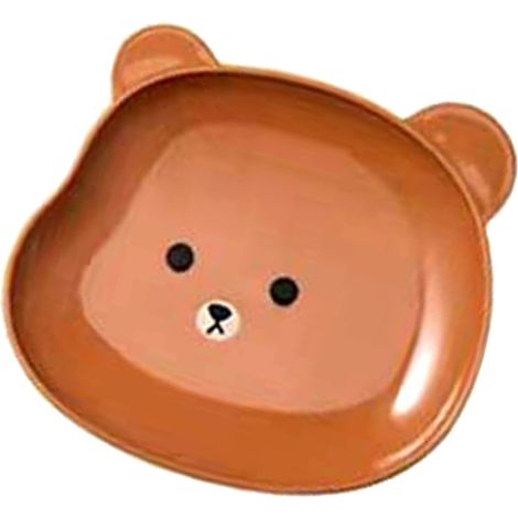 Assiette à usage domestique, motif os d'ours en dessin animé, petite assiette pour recracher les os, assiette à goûter, assiette à déchets, ours brun. (1/5)