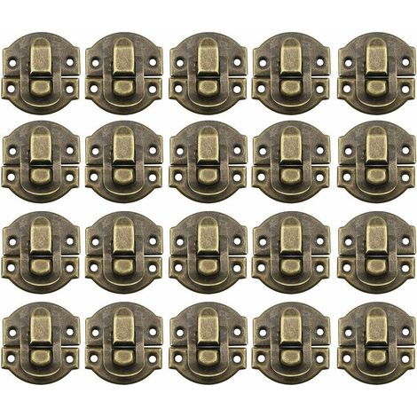 royaluxe - Loquet Boîtes Petite Taille Rétro Fermoir Métal Verrouillage Moraillon Vintage Boîte Porte Coque Coffre Fer Ensemble Loquet Tiroir Antique avec 80 Vis pour Armoire à Bijoux en Bois Décorati (1/5)