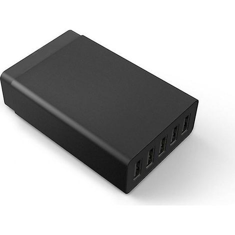 chargeur Secteur Usb  6 Ports 60w - Chargeur Mural Avec Technologie Poweriq, Adaptateur De Voyage Pour Smartphones Et Tablettes: Iphone, Ipad, Sam (1/5)