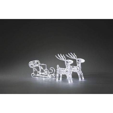 Konstsmide LED Acryl-Set Schlitten mit 2 Rentieren LED-Figuren (1/2)