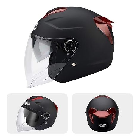 Casque Adulte à Double Visière. Coque Rigide en Abs, Couche De Protection Eps Renforcée, Boucle à Dégagement Rapide en 7 Points, Aérations Avant Et Arrière (1/4)