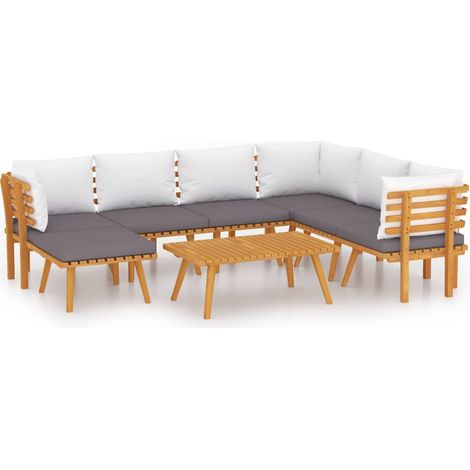 Maison Exclusive - Set Divani da Giardino 8 pz con Cuscini in Massello di Acacia (1/5)