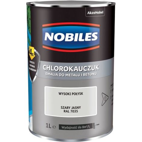 Nobiles Chlorkautschuk-Emaille hellgrau RAL 7035 0,9L - 5EMCH.SZJ0,9