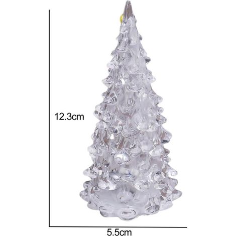 Veilleuse LED miniature en cristal, sapin de Noël, lampe de nuit à couleurs changeantes, décoration de Noël, cadeau pour enfants (1/5)