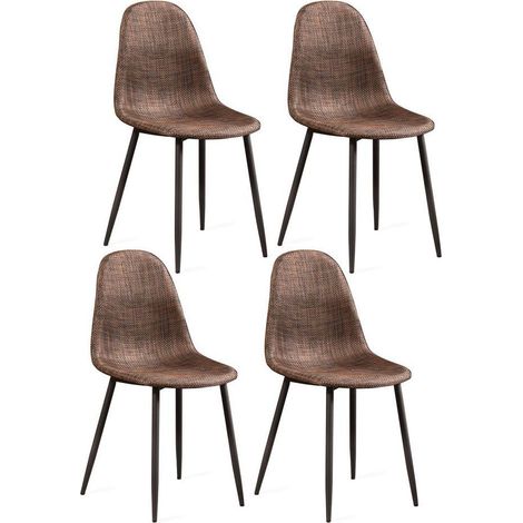 Set 4 Sedie 43x38xH86,5 cm in Similrattan Martina Marrone (1/5)