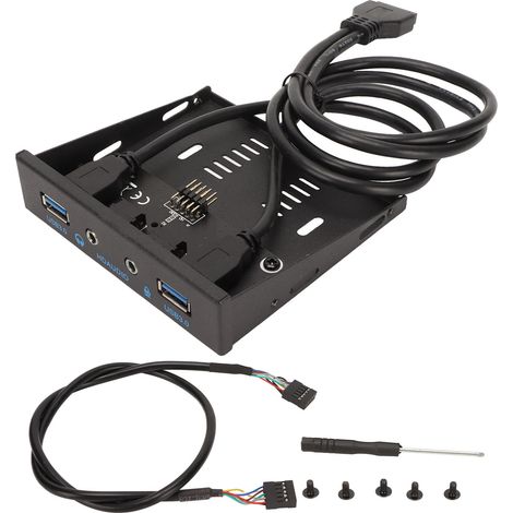 Panneau avant USB 3.0 4 ports pour boîtier PC, transmission stable, anti-interférence, support du branchement à chaud, format 3,5 pouces. (1/5)