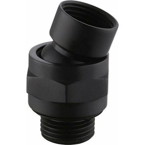 Connecteur de pommeau de Douche à Grand débit d'eau - Bras dextension réglable - Joint à rotule - Adaptateur Universel en Laiton - pour Salle de Bain - Noir-LIAIKI (1/5)