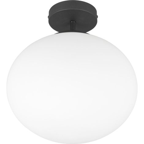 Plafonnier design, Lampe de plafond verre et métal Fomento Noir en Verre, TRIO (1/4)