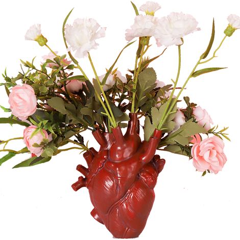 Vase décoratif résine créative VaseAvenue moderne 16×11cm blanc noir rouge doré rose cadeau idéal salon cuisine bureau [1 vase inclus] (1/5)