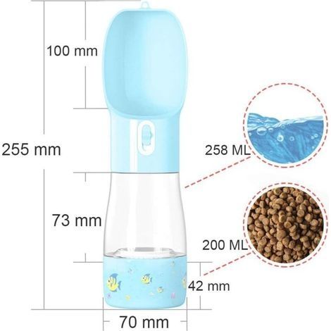 2-in-1-Hundetrinkflasche, tragbare Haustier-Trinkflasche, Wasserflasche (1/4)