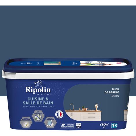 Pintura mural RIPOLIN para cocina y baño, 2 litros, azul satinado RIPOLIN (1/3)