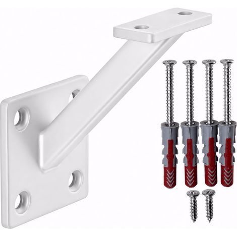 SOTECH Handlaufhalter VECTOR 45° Stahl weiß pulverbeschichtet 58 x 96 x 75 mm Geländerhalter eckig Halter für Treppengeländer, 1er Set (1/5)