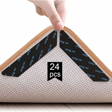 royaluxe -Rug Grippers, 24 Pcs Anti Derapant Tapis, Anti Curling Carpet Grippers Coin, Anti à boucler Tapis antidérapant, réutilisable Sticker Tapis antidérapant pour planchers de Bois Franc,carpettes (1/5)