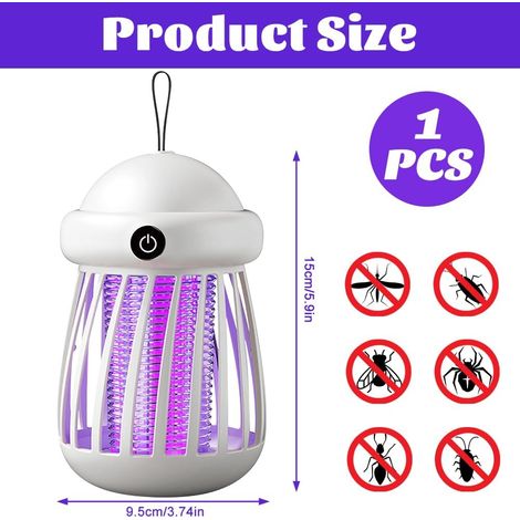 Lampe anti-moustiques portable—2 modes veilleuse,Design ajouré,Sécurité,Élimination écologiqu,e etsilencieuse des moustiques(noir) (1/4)
