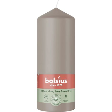 Bolsius Stumpenkerze helles taupe 15 cm Ø 5,8 cm Stumpenkerze