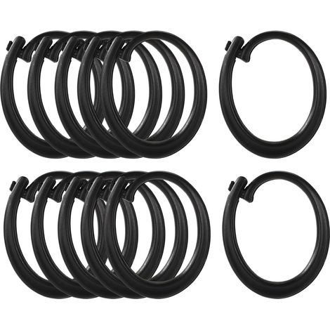 12pcs Crochet en Plastique pour Rideaux de Tonnelle, Multi-Usages Noirs Crochet Tonnelle pour Un Glissement Fluide Accessoires Rails de Rideaux Maison Hôtel Extérieur Pergolas Auvent Filet (1/5)