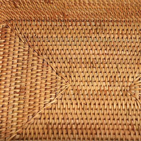 Panier de rangement en rotin tressé pour table basse, organisateur de bureau utilitaire. (1/5)