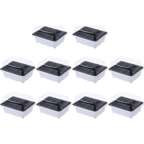 Paquet de 10 Plateaux de Semences Plateau de Germination Plateaux de démarrage Diffuseurs de serres Plant Grooming Set de serre intérieure pour la culture des plantes-Fei Yu (1/5)