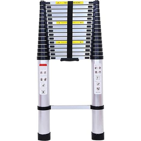 Marchepieds escamotables, échelle Télescopique, Escabeau Telescopique Pliable, Echelle Escamotable en Aluminium, Charge Max 150 kg (4,4M) (1/5)