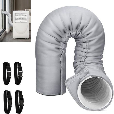 Insulating sleeve for portable air conditioner hose, dustproof and thermal insulation, with 4 adjustable straps, light gray (1/5)