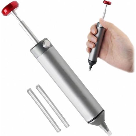 Outil de retraite de soudure, Pistolet à fer à souder électrique, Pompe à dessouder, Aspirateur de soudure, Ventouse Pompe à Dessouder, Pompe à dessouder électrique, avec 2 buse en silicone (150mm) (1/5)