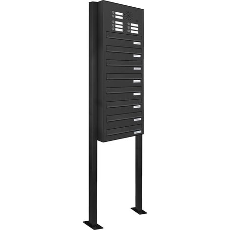 8er Briefkastenanlage Standsystem Durchwurf - Klingel RAL 7016 Anthrazit (1/5)