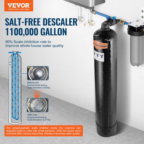 Adoucisseur d’Eau sans Sel pour Toute la Maison 5-8 Personnes, Système de Détartrage pour l'Eau de Ville, Détartreur Capacité 42000… (1/5)