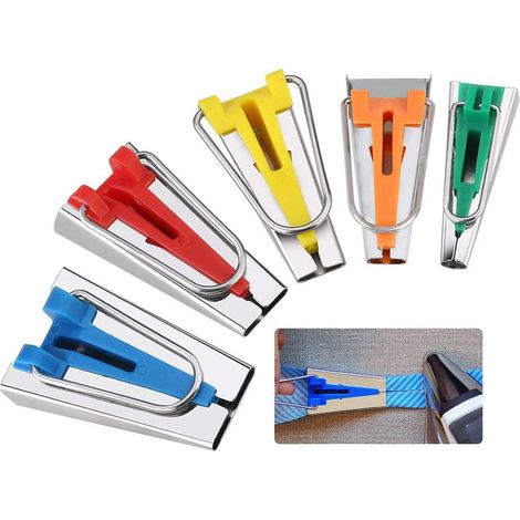 Este kit de herramientas para acabado de telas, compuesto por 5 piezas, es ideal para coser y acolchar. Está disponible en cuatro tamaños: 6 mm, 9 mm, 12 mm, 18 mm y 25 mm, y en varios colores. (1/5)