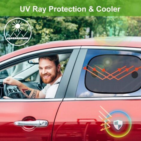 QORVA Sonnenschutz fürs Auto, Sonnenschutz für die Autofenster für Kinder, Sonnenschutz für die Seitenscheiben des Autos gegen schädliche UV-Strahlen, schützt Kinder, Babys und Erwachsene (1/5)