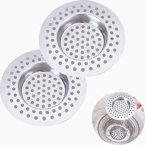 CCYKXA 2 Pcs, Évier Filtre de Vidange, Grille Evier Cuisine, en Acier Inoxydable, pour Évier de Cuisine/Salle de Bain, Anti-Obstruction