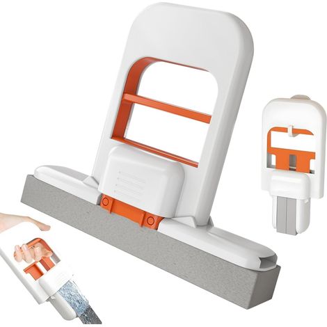 Mini mocio pieghevole da tavolo, mini mocio in spugna per pulizia a umido e a secco, strumento di pulizia in spugna autostrizzante, mini mocio portatile per la pulizia di piccoli spazi, bagno, cucina,