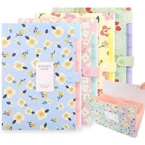 4 Pièces Trieur A4 Range Document, Format A4 Haute Capacité Document Porte, Trieur à Documents Format A4 En Polypropylène, Dossier Bureau Portable Extensible, Pour Bureau, Ecole, Maison (1/5)