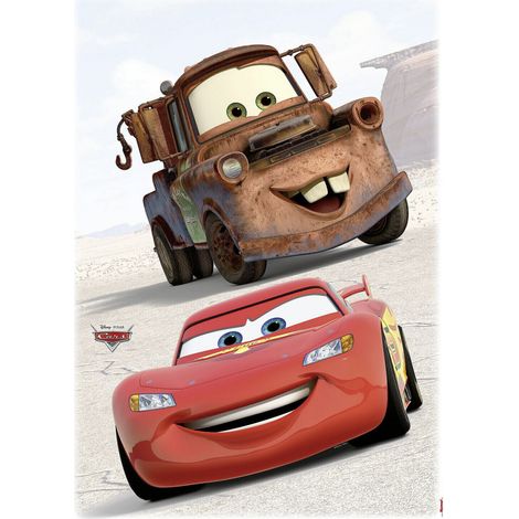 2 Stickers Disney Cars Flash McQueen Martin 50x70cm